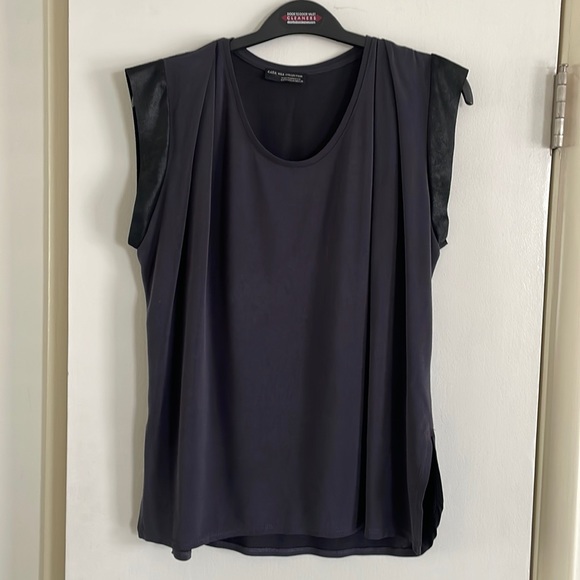 Zara Tops - Zara top with faux suede accent!